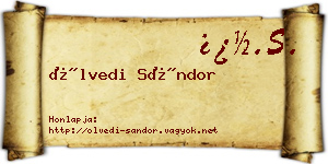 Ölvedi Sándor névjegykártya